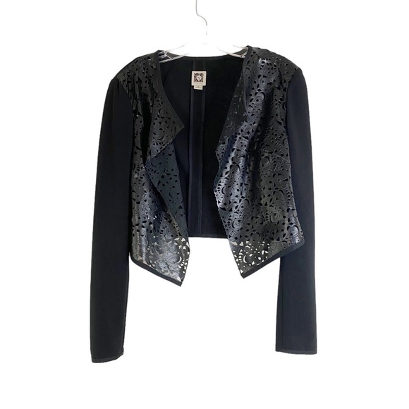 Anne Klein Cut Out Open Front Crop Jacket Size 4 - HSH 2022V - Picture 1 of 5